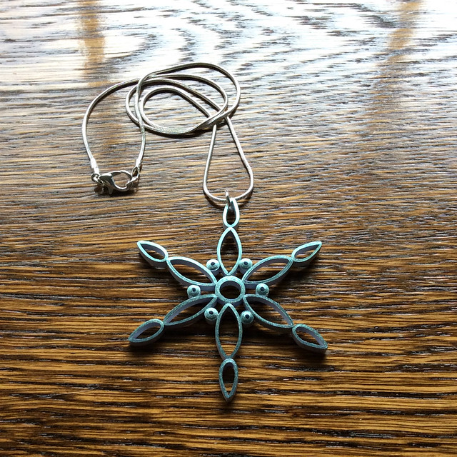 Quilled Modern Paper Snowflake Necklace