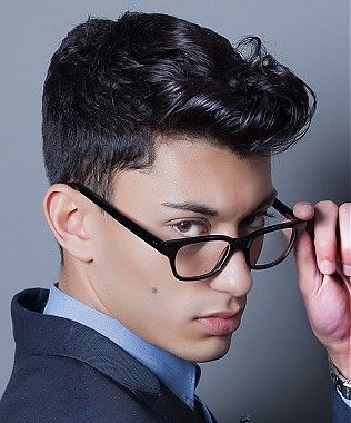 short black straight rolled-quiff mens office hairstyles f… | Flickr