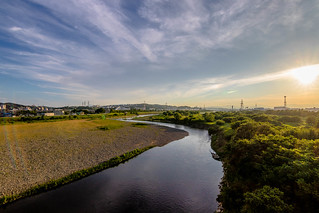 Sunset over the Tama-river