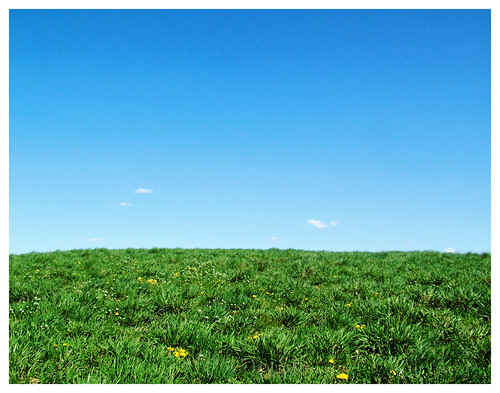 blue sky green field grass landscape pennsylvania sears rebuck himmels