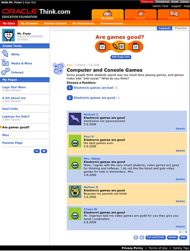Think.com Debate | Kids and teachers can create 