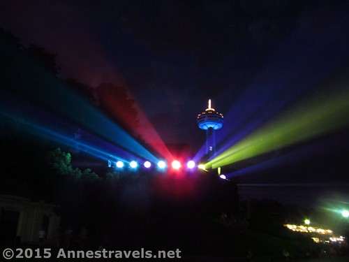 Lights shining bright in Niagara Falls, Canada