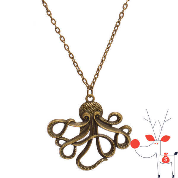 Pandantiv in forma de caracatita cu tentacule din bronz