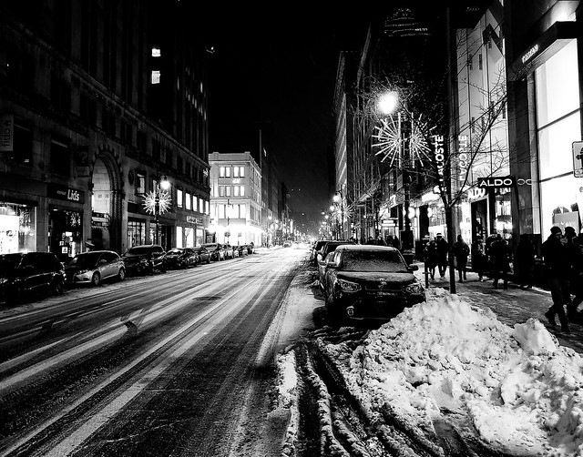 Rue Saint-Catherine Winter Night