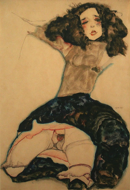 Egon Schiele: Black-Haired Girl with Lifted Skirt