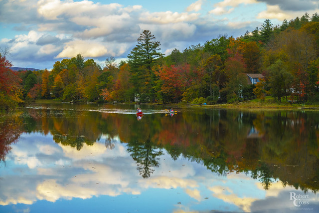 Autumn Reflections in a Vermont Lake