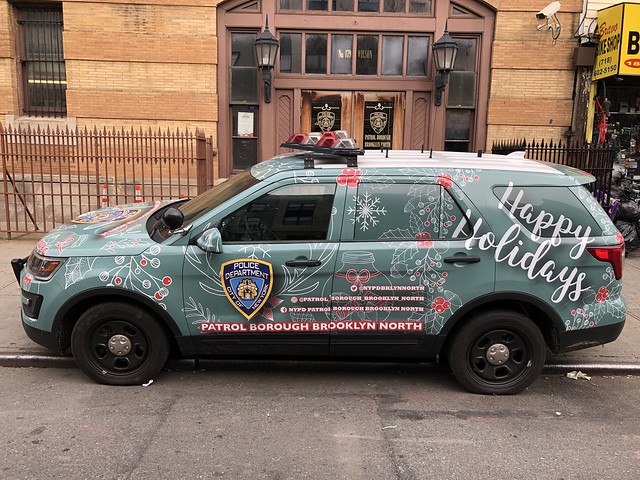 NYPD Patrol Borough Brooklyn North Christmas Ford Explorer Police Interceptor Utility RMP #5291.
