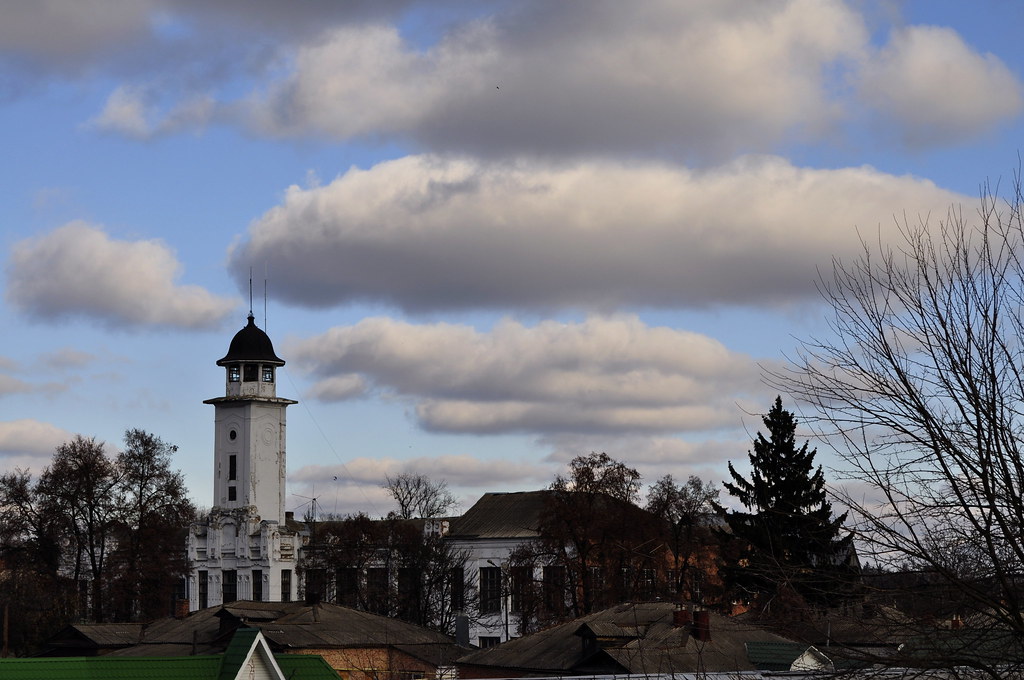 Clouds over the city. Lebedin. Sumy region Ukraine.