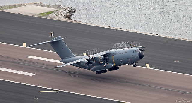 Royal Air Force Airbus Military A400M Atlas C1 ZM417 departing RAF Gibraltar