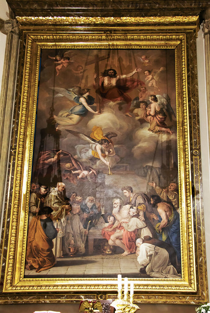 pintura Ultima comunión de San Jerónimo siglo XIX obra de Rafael Tejeo altar mayor interior Iglesia de San Jerónimo el Real Madrid