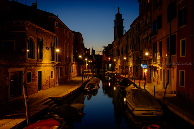The stillness in Venice after sunset