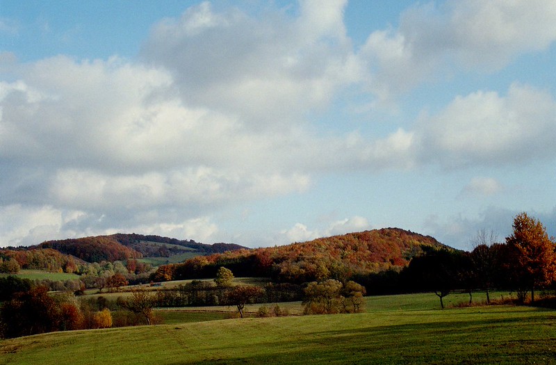 rhn00114F | Giebelrain und Haimberg bei Dietershausen. Rhön, 1990