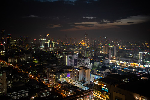bangkok thailand centara evening high view scenery light notripod
