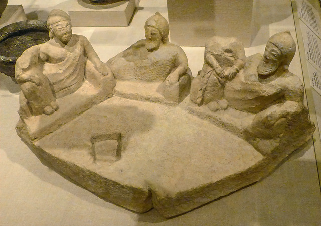 Cypriot banquet Archaic period 6th century BCE Limestone