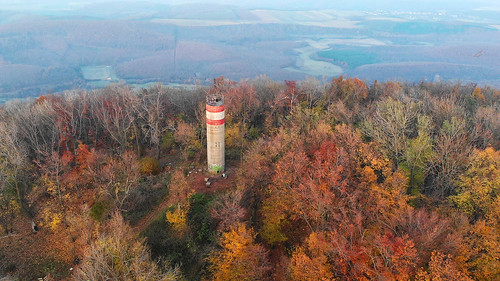 tower view viewpoint autumn colors trees forest forceberg
