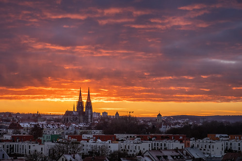 regensburg city cityscape sunset clouds outdoors bavaria house unescoworldheritage color