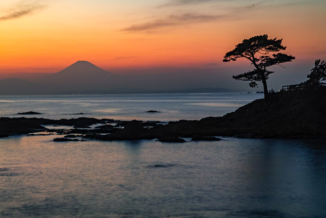 Fuji sunset view from Akiya coast