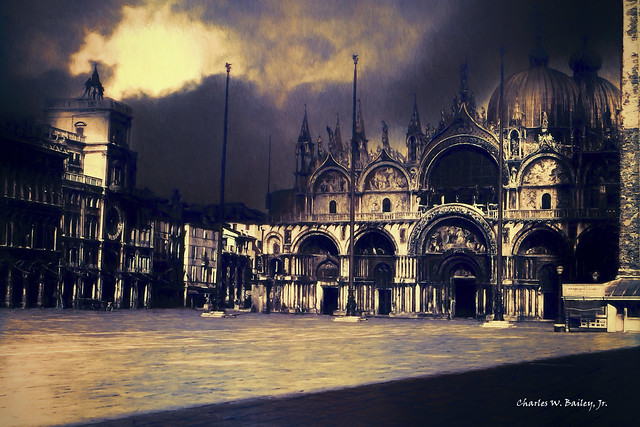 Digital Pastel Drawing of the Piazza San Marco