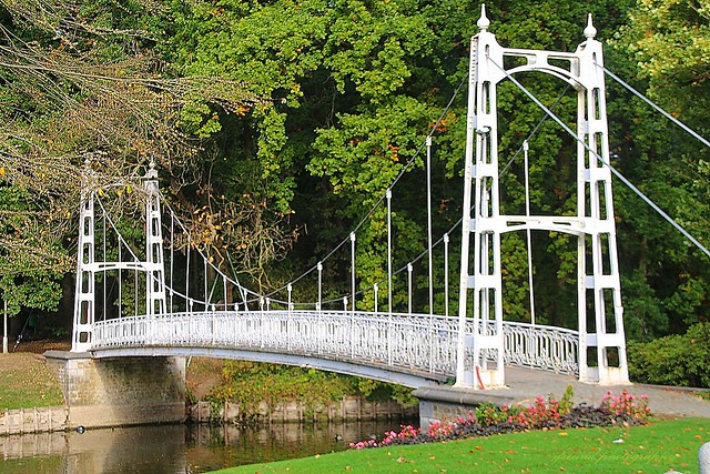 Bridge on domain of Cortewalle castle in Beveren, Belgium