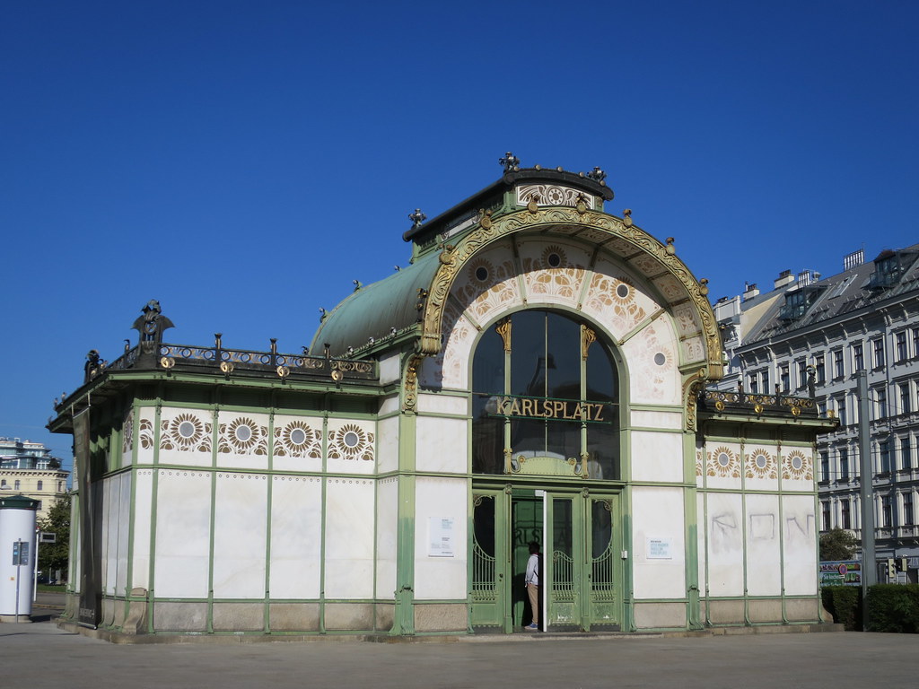 Station de métro Karlsplatz (1898), Otto Wagner, Joseph Maria Olbrich, Vienne