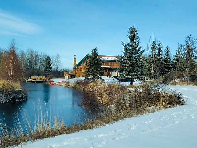Semi-frozen and snow-covered Bluebird Estates