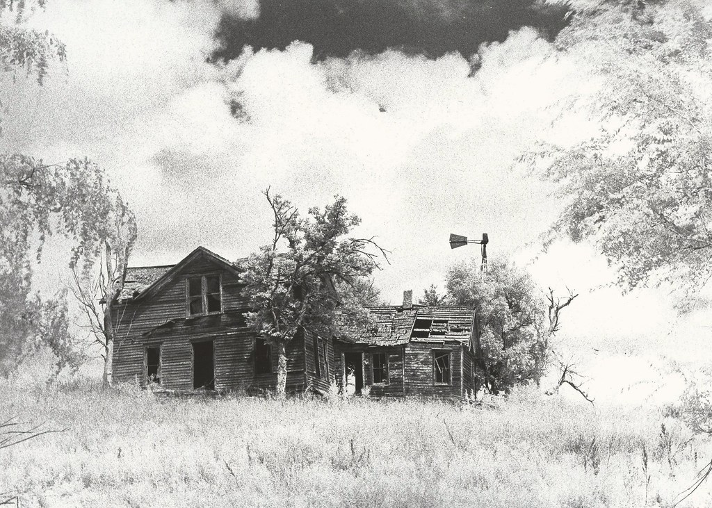 435 - House by Amherst - Infrared LIth Print