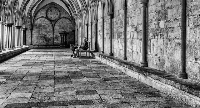 Couple in the cloisters