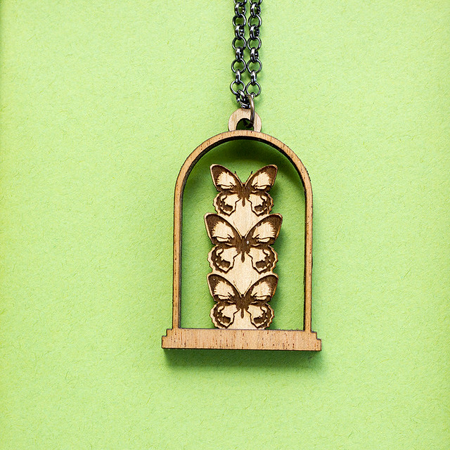 Butterfly Victorian Cabinet of Curiosity Pendant