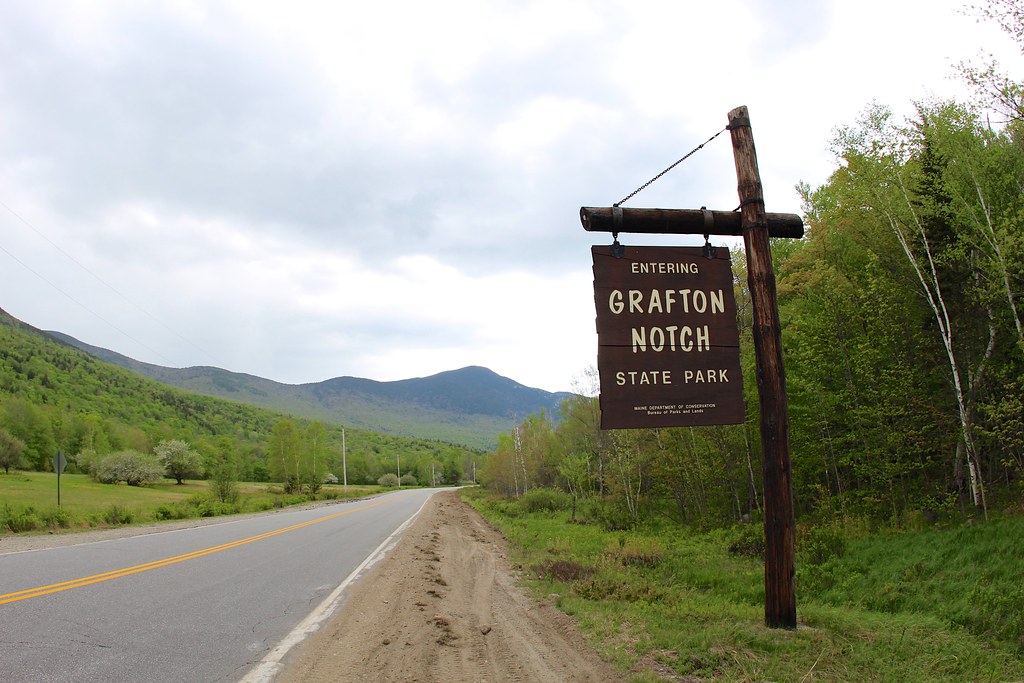 Welcome sign of Maine's state park, Grafton Notch