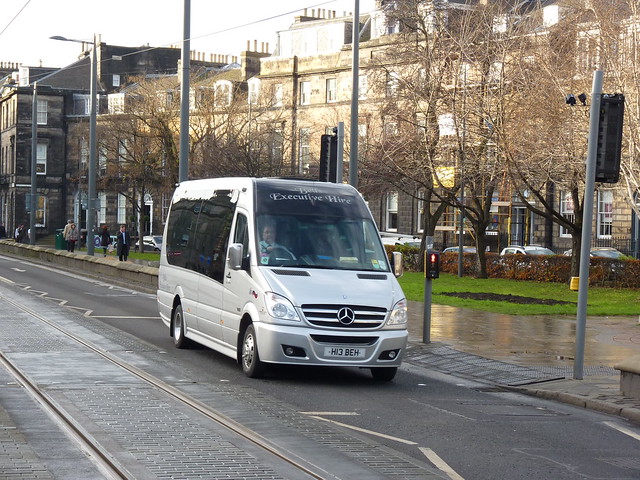 Bell's Executive Hire of Kirkcaldy Mercedes Benz Sprinter H13BEH at Shandwick Place, Edinburgh on 8 December 2016.