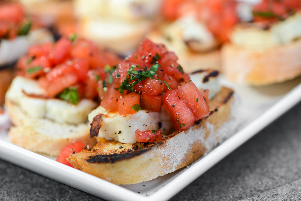 Grilled Halloumi Toasts with Watermelon Salad