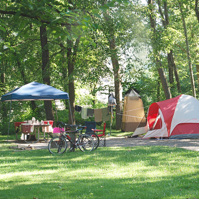 Ride the rail trail and camp in these primitive sites at New River State Park, Virginia