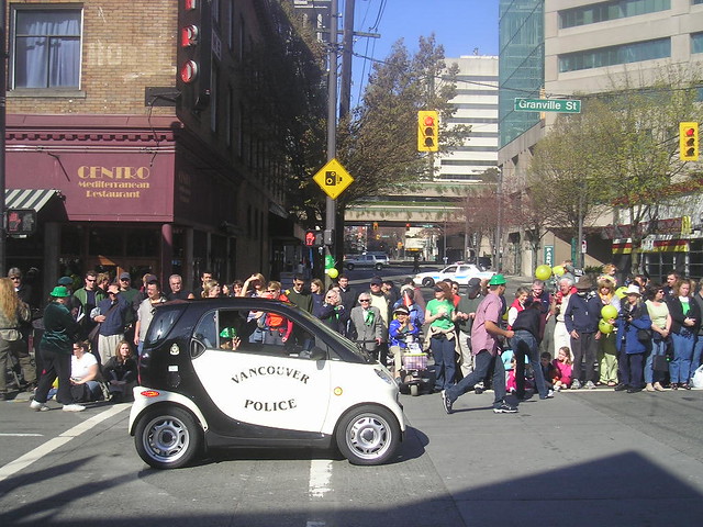 Vancouver Police Department Smart Car at the Vancouver St. Patrick's Day Parade
