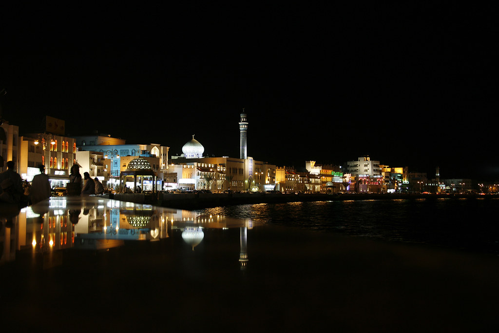 Muscat Corniche by night, Oman