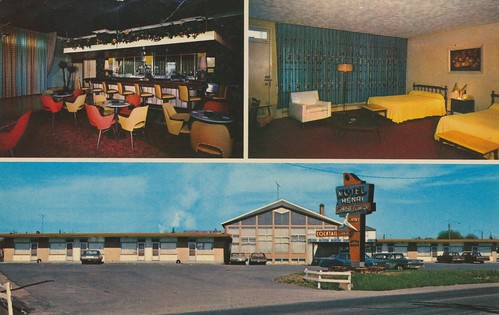 canada vintage quebec postcard motel roomview henri noranda restaurantview triview