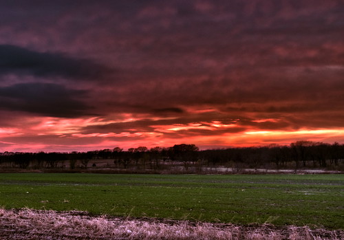 sunset sky sun field clouds dark fire high different dynamic ominous evil princeton range hdr strangely