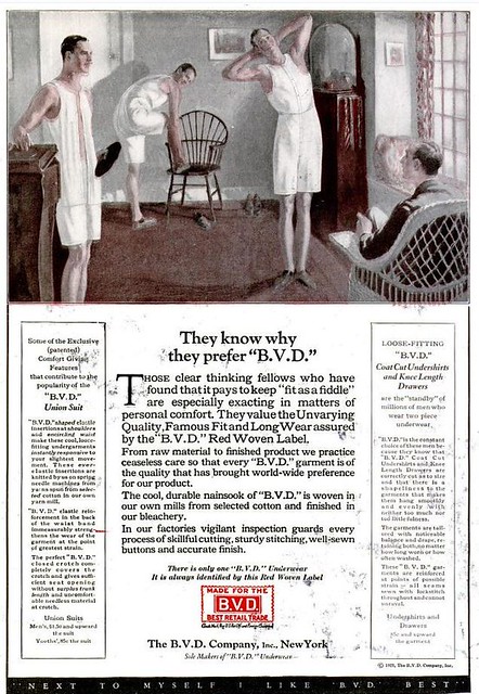 BVD Underwear for Men - 1923, CharmaineZoe's Marvelous Melange
