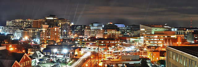 Night skyline view of Arlington, VA HDR