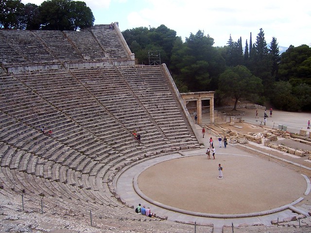 Ancient Theatre, built in the 4th century BC and located southeast of the Sanctuary of Asklepios, Epidaurus