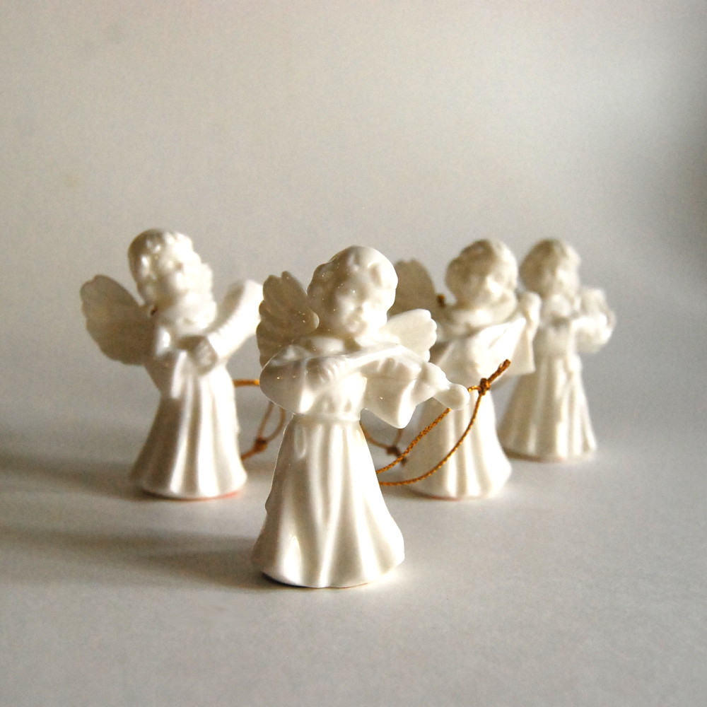 Vintage Porcelain Christmas Angel Ornaments from Gift World of Gorham