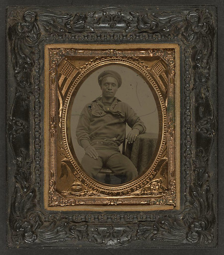 [Unidentified African American sailor in Union uniform sitting with arm resting on table] (LOC) | by The Library of Congress