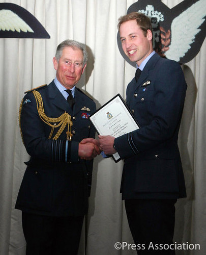 The Prince of Wales gives Prince William his wings