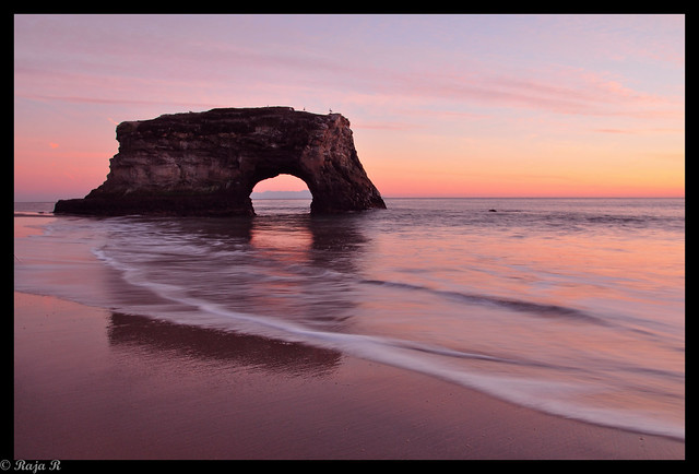 Natural Bridges Beach Sunset