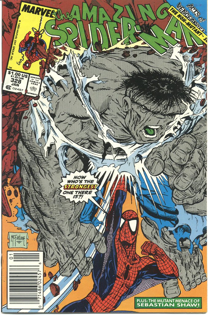 Amazing Spiderman 328 1990 Cosmic Spider Man Vs Hulk
