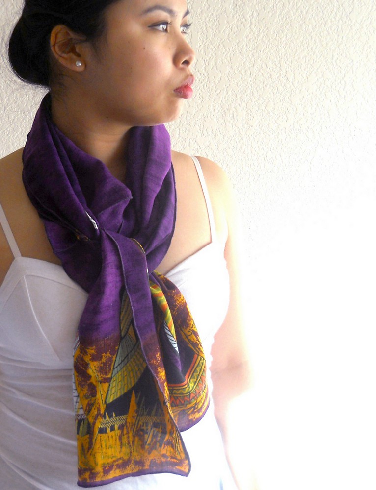 purple kaftan turned scarf | An oversized cotton kaftan with… | Flickr