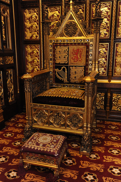 The royal throne, House of Lords chamber