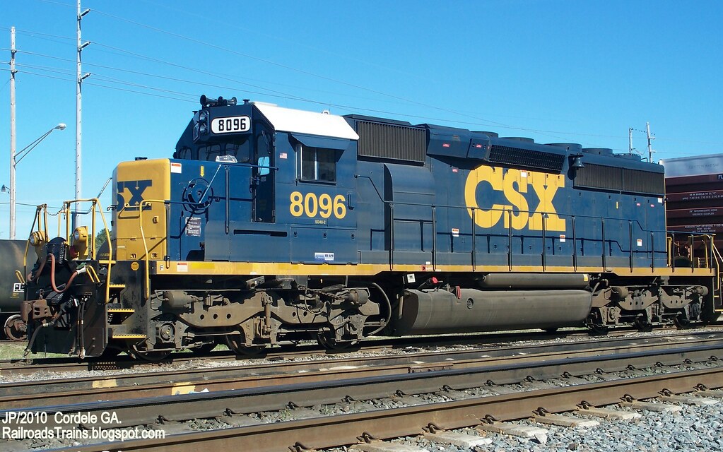 CSX 8096 SD40-2 CSXT Railroad train locomotive Cordele Georgia