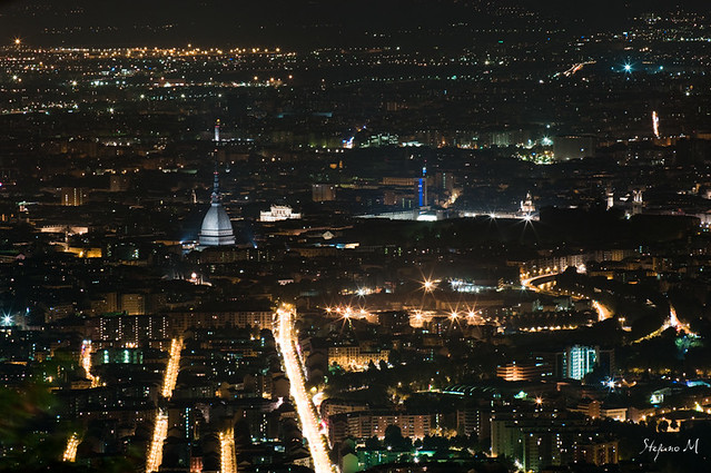 Torino dall'alto la notte...