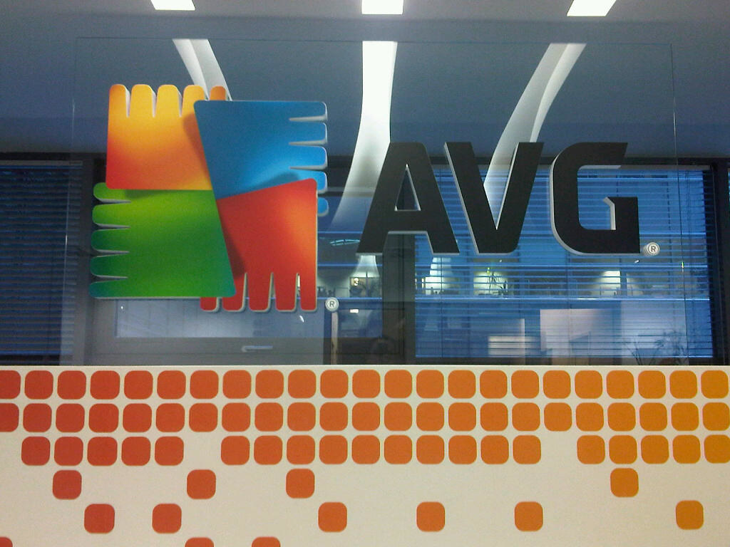 AVG logo at reception
