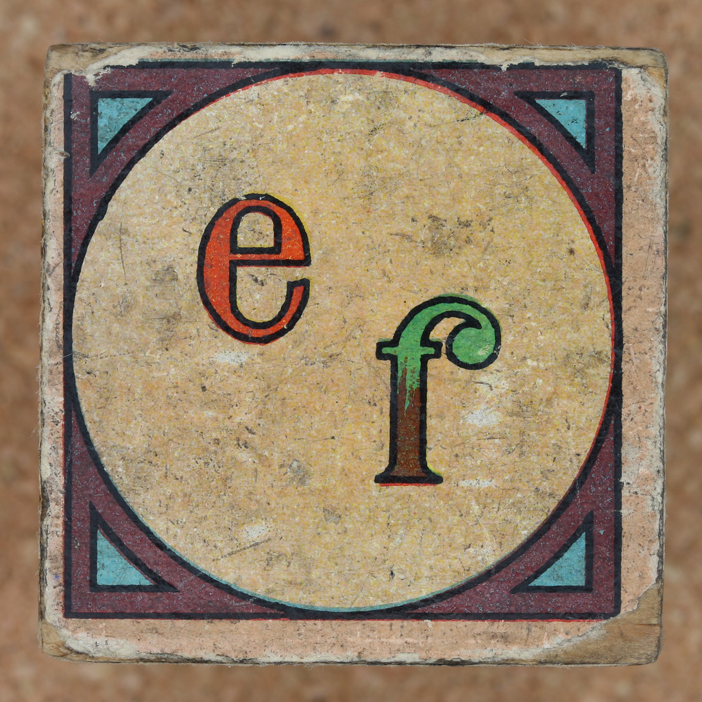 Vintage brick letters e f
